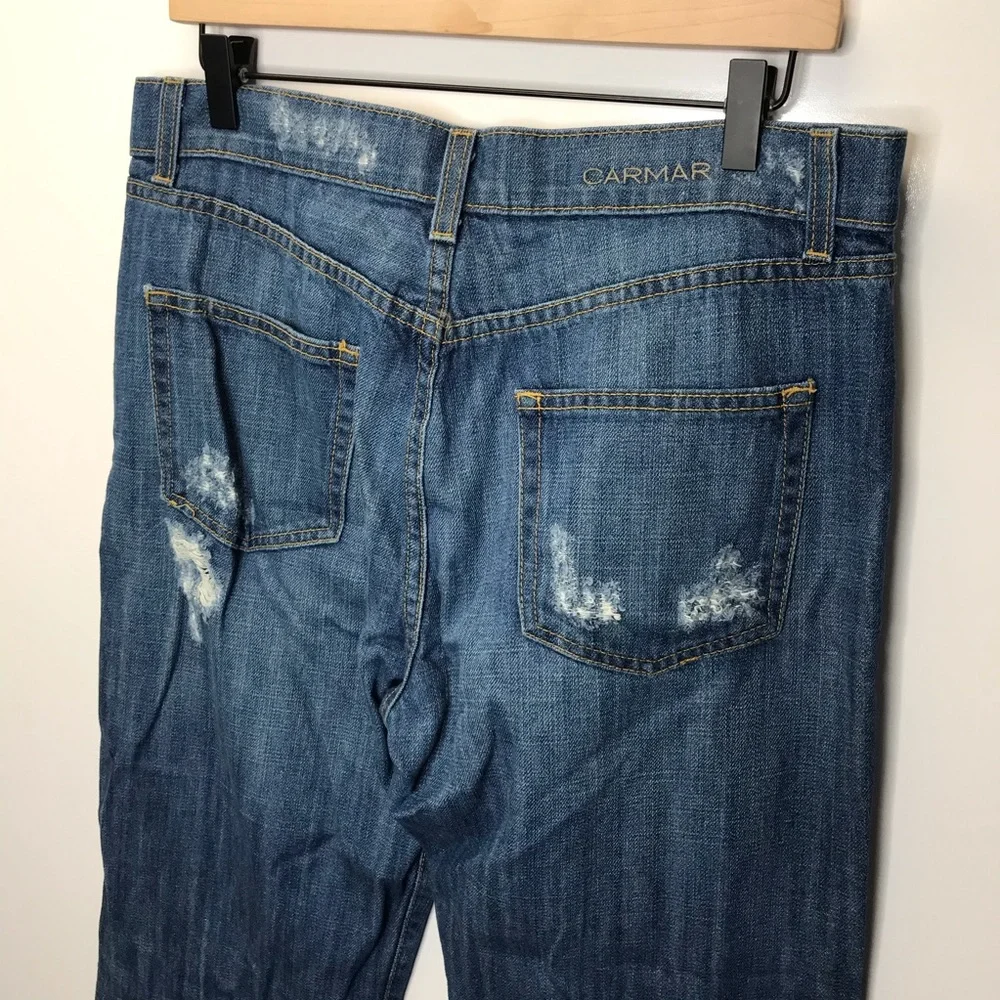 Carmar High Waisted Low Fit Baggy Straight Leg Jeans Size 28